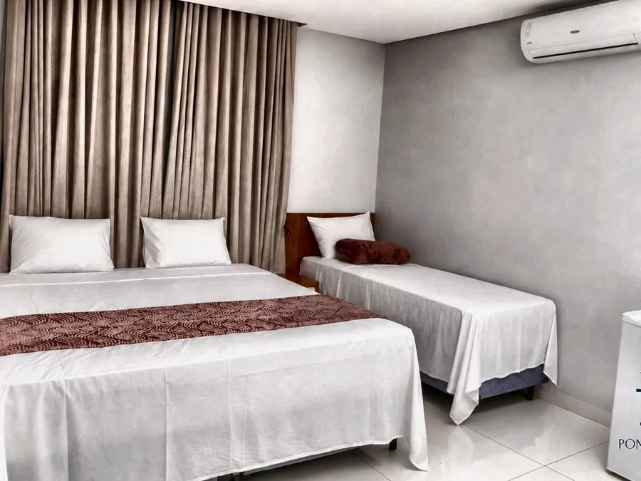 Apartamento com cama de casal e cama de solteiro